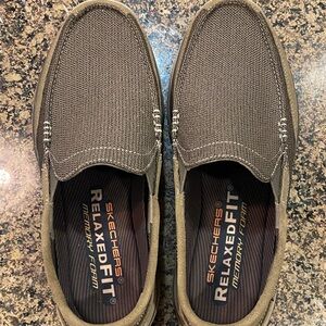 Skechers Men's Brown Relaxed Fit Slip-Ons